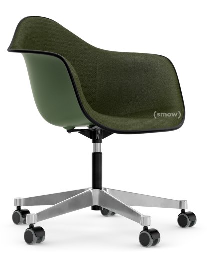 Eames Plastic Armchair PACC, Forest, Mit Vollpolsterung, Nero / forest