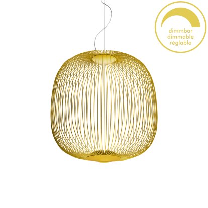 Spokes Pendelleuchte, Ø52 cm, Goldgelb, Dimmbar