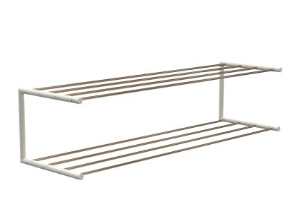 Nova Schuhablage, B 101,9 x T 30 cm, Gold poliert / weiß matt