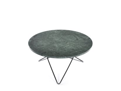 O Table, Grün Indio, Stahl, schwarz pulverbeschichtet