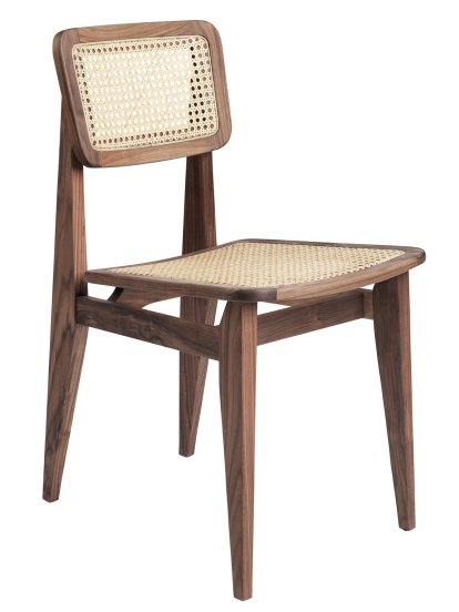C-Chair, Rohrgeflecht, Amerikanischer Nussbaum