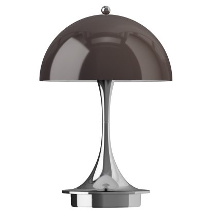 Panthella 160 Akkuleuchte, Chrom opal braun