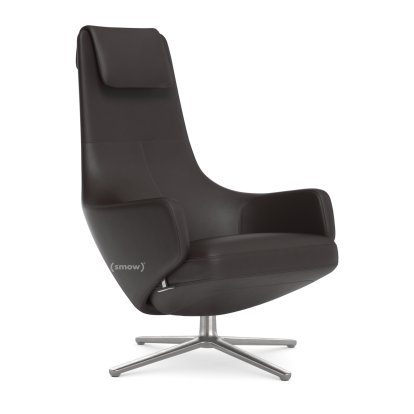 Repos, Sessel Repos, Leder Premium F chocolate, 45 cm, Poliert