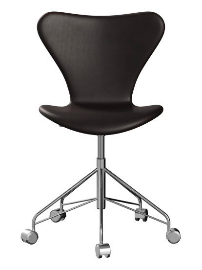 Serie 7 Drehstuhl 3117/3217 Vollpolsterung, Ohne Armlehnen, Leder Grace dark brown, Chrome