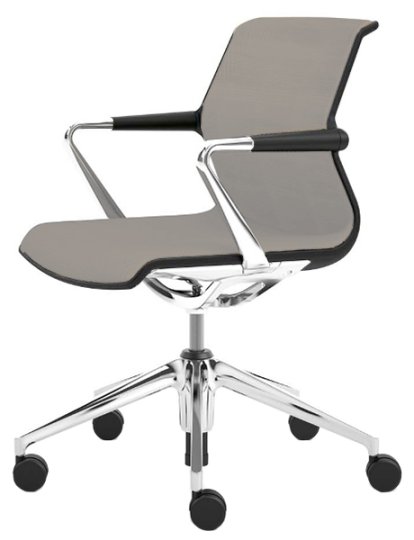 Unix Chair Fünfsternfuß, Silk Mesh soft grey, Basic dark