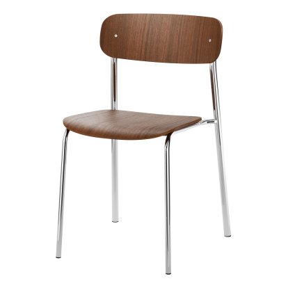 S 243 Stuhl, Chrom, Nussbaum klar lackiert