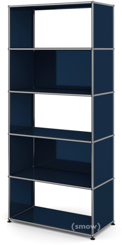 USM Haller Wohnzimmer Regal M Typ 1, 2 Rückwände, Stahlblau RAL 5011