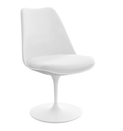 Saarinen Tulip Stuhl, nicht drehbar, Sitzkissen, weiß, Ivory (Tonus 100)
