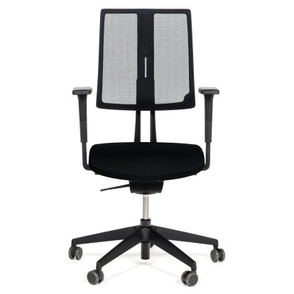 Equo Bürodrehstuhl, Schwarz, Netz, Xtreme Plus (PG0), Schwarz YS009, C30 KST mit Sitztiefenverstellung, Standard 100 mm, Mit Armlehnen, Mit weichen Rollen 