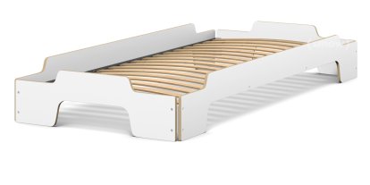 Rolf Heide Stapelliege Komfort, 90 x 200, CPL weiß, Rollbar