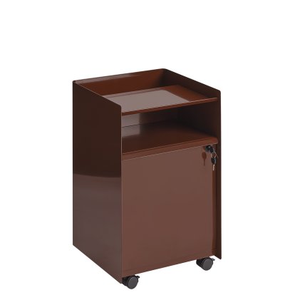 Folded Rollcontainer, H 61,5 cm, Dark red, Geschlossen, verschließbar