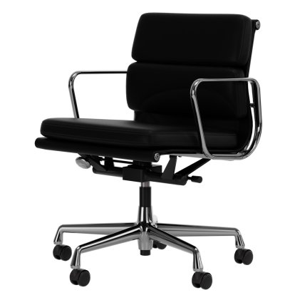 Soft Pad Chair EA 217, Poliert, Leder Standard nero, Plano nero