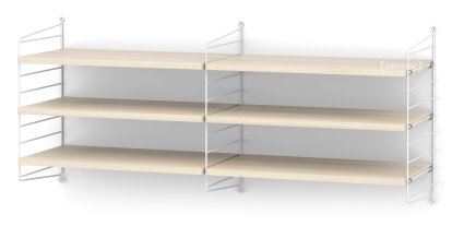 String System Wandregal M, 30 cm, Weiß, Eschefurnier