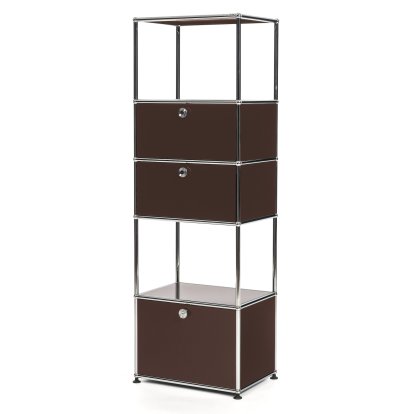 USM Haller Wohnzimmer Regal M Typ 2, USM braun, Mit 3 Klappen