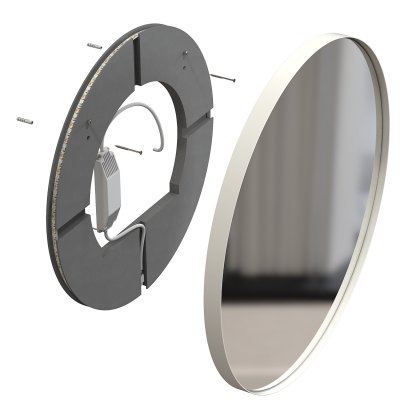 Unu Spiegel mit LED Beleuchtung rund (Set)