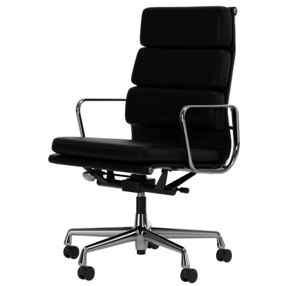 Soft Pad Chair EA 219, Poliert, Leder Premium F nero, Plano nero, Hart für Teppichboden