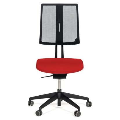 Equo Bürodrehstuhl, Schwarz, Netz, Xtreme Plus (PG0), Rot YS079, C30 KST mit Sitztiefenverstellung, Standard 100 mm, Ohne Armlehnen, Mit harten Rollen