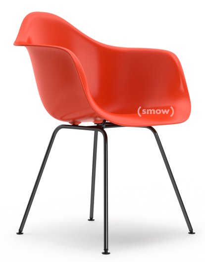 Eames Plastic Armchair DAX, Rot (poppy red), Ohne Polsterung, Ohne Polsterung, Standardhöhe - 43 cm, Beschichtet basic dark