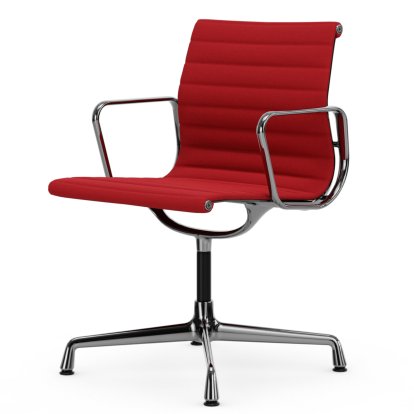 Aluminium Chair EA 103 / EA 104, EA 104 - drehbar, Rot / poppy red, Poliert