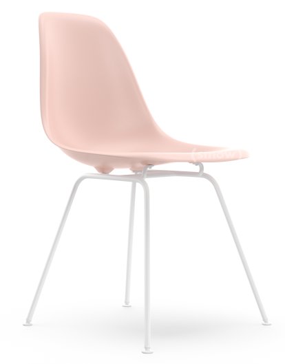 Eames Plastic Side Chair DSX, Zartrosé, Ohne Polsterung, Ohne Polsterung, Standardhöhe - 43 cm, Beschichtet weiß