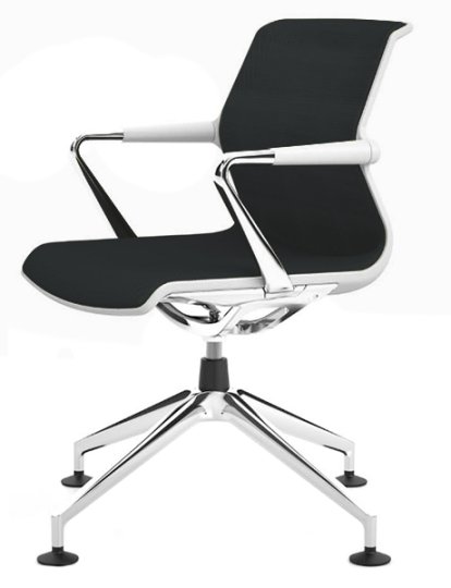 Unix Chair Viersternfuß, Silk Mesh asphalt, Soft grey
