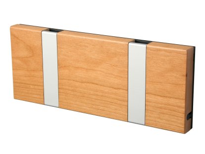 Knax, 2 Haken, Aluminium, Kirsche klarlackiert