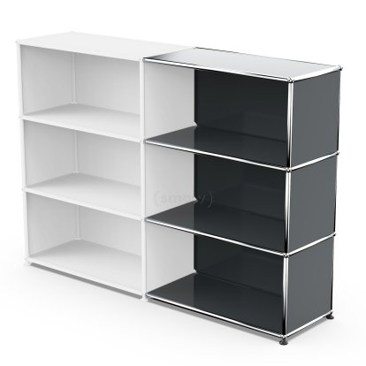 USM Haller Anbaupaket Horizontal 3, Anthrazitgrau RAL 7016, 35 cm