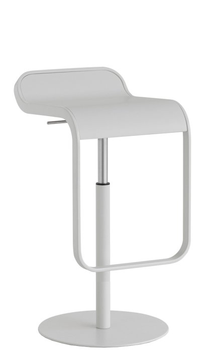 LEM Barhocker, 55-67 cm, Perlweiß lackiert