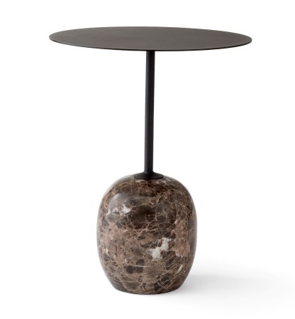 Lato Beistelltisch LN8 / LN9, Rund (Ø 40 cm), Warm Black / Emparador Marmor