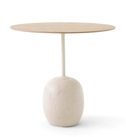 Lato Beistelltisch LN8 / LN9, Oval (L 50 x B 40 cm), Oak / Crema Diva Marmor