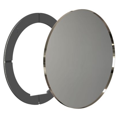 Unu Spiegel mit LED Beleuchtung rund (Set), ø 100 cm, Gold poliert