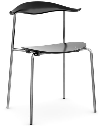 CH88T Stuhl, Edelstahl, Buche schwarz lackiert