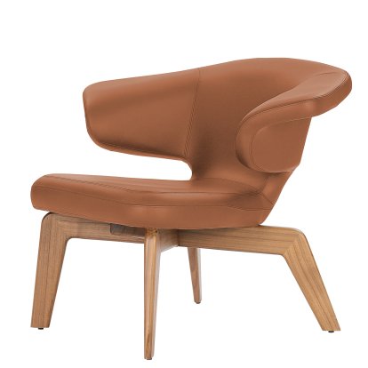 Munich Loungesessel, Classic Leder cognac, Nussbaum