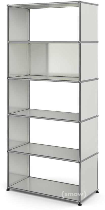 USM Haller Wohnzimmer Regal M Typ 1, 1 Rückwand, Lichtgrau RAL 7035