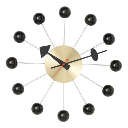 Ball Wanduhr, Korpus Messing, Kugeln schwarz
