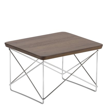 Occasional Table LTR Beistelltisch, Amerikanischer Nussbaum massiv, geölt, Glanzchrom