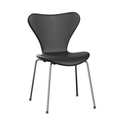 Serie 7 Stuhl 3107 mit Vollpolsterung, Black, Chrome