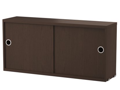 String System Hängeschrank mit Schiebetüren, Eichenfurnier dunkel, 20 cm