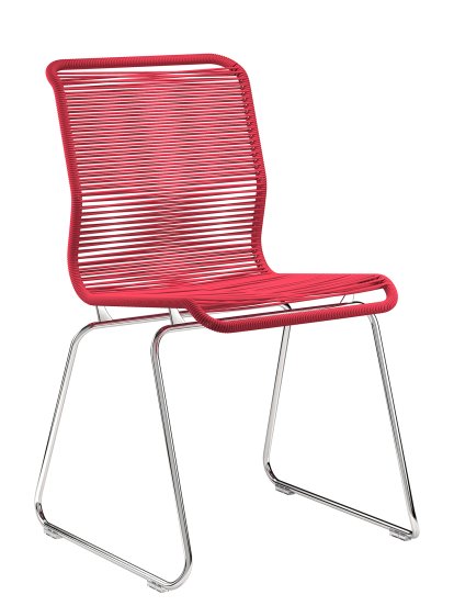 Panton One Stuhl, Scarlett, Chrom