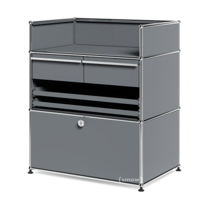 USM Haller Praxis-Sideboard, Mittelgrau RAL 7005, Kein Schloss