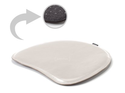 Sitzauflage Leder für Panton Chairs, Oberseite Leder / Unterseite Filz, Creme weiß