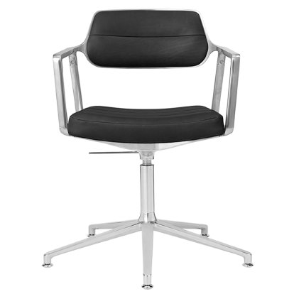 Swivel 453+ Drehstuhl, Poliert, Standfuß, Leder schwarz
