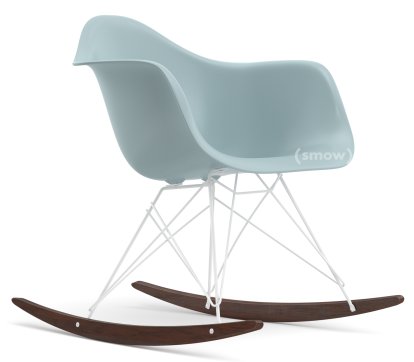 Eames Plastic Armchair RAR, Eisgrau, Beschichtet weiß, Ahorn dunkel