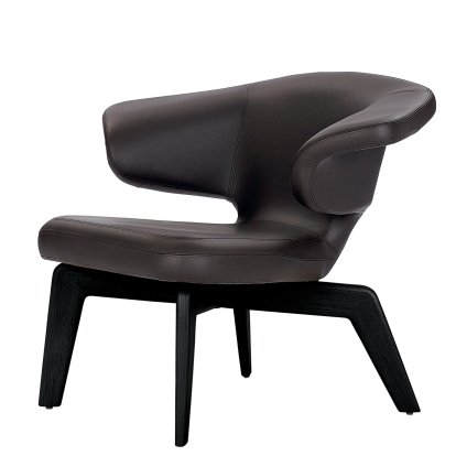Munich Loungesessel, Classic Leder chocolate, schwarz gebeizt