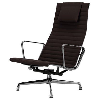 Aluminium Chair EA 124, Poliert, Hopsak, Kastanie / moorbraun