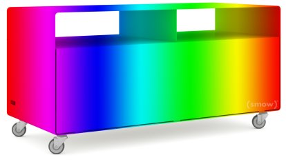 TV Lowboard R 108, Wunschfarbe zweifarbig (RAL Classic), Industrierollen