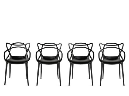 Masters Stuhl 4er-Set, Schwarz