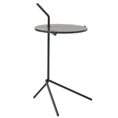 Halten Beistelltisch SH9, Schwarz & Rauchgussglas