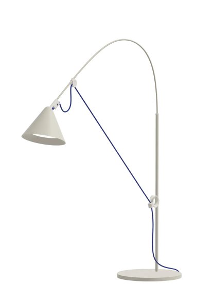 Ayno S Tischleuchte, Seidengrau, Ultramarin, 2700 K