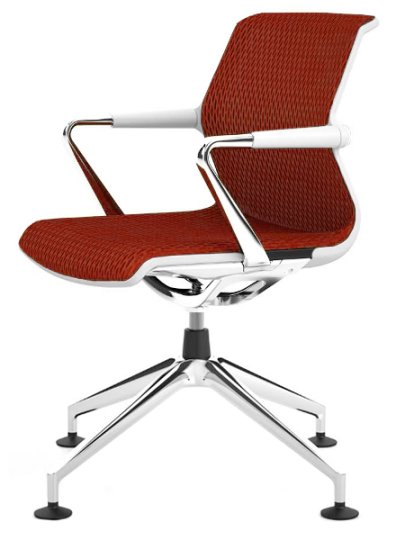 Unix Chair Viersternfuß, Diamond Mesh backstein, Soft grey